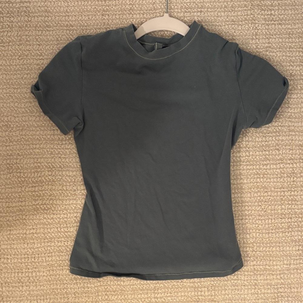 SKIMS Dark Teal Fitted Tee